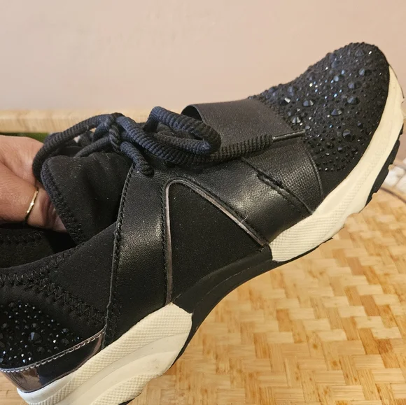 Carvela Lament Blingy Black Tennis Shoes - Picture 12 of 13